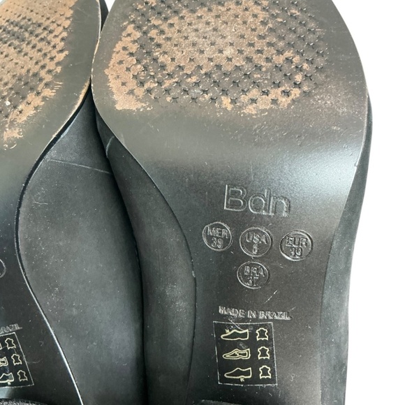 Biondini Black Leopard Calf Bow Block Heels - Picture 8 of 14